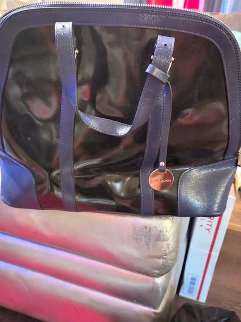 PULICATI Black Leather Tote